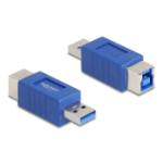 DeLOCK 67217 tussenstuk voor kabels USB Type-A USB Type-B Blauw