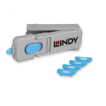 Lindy HDMI Port Blocker Key - Pack of 4 Blockers, Blue