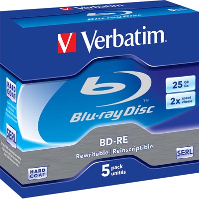 EU Product - BD-RE, 2x, 25GB/200min, 5-pack jewel case Hard Coat SERL thumbnail