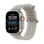 Apple Watch Ultra 4 GPS + Cellular 49mm Natural Titanium Case with Translucent Grey Ocean Band
