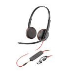POLY Blackwire 3225 Stereo Headset +USB-C/A Adapter TAA