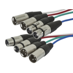 Monoprice 601394 audio cable 236.2" (6 m) 4 x XLR (3-pin) Multicolor