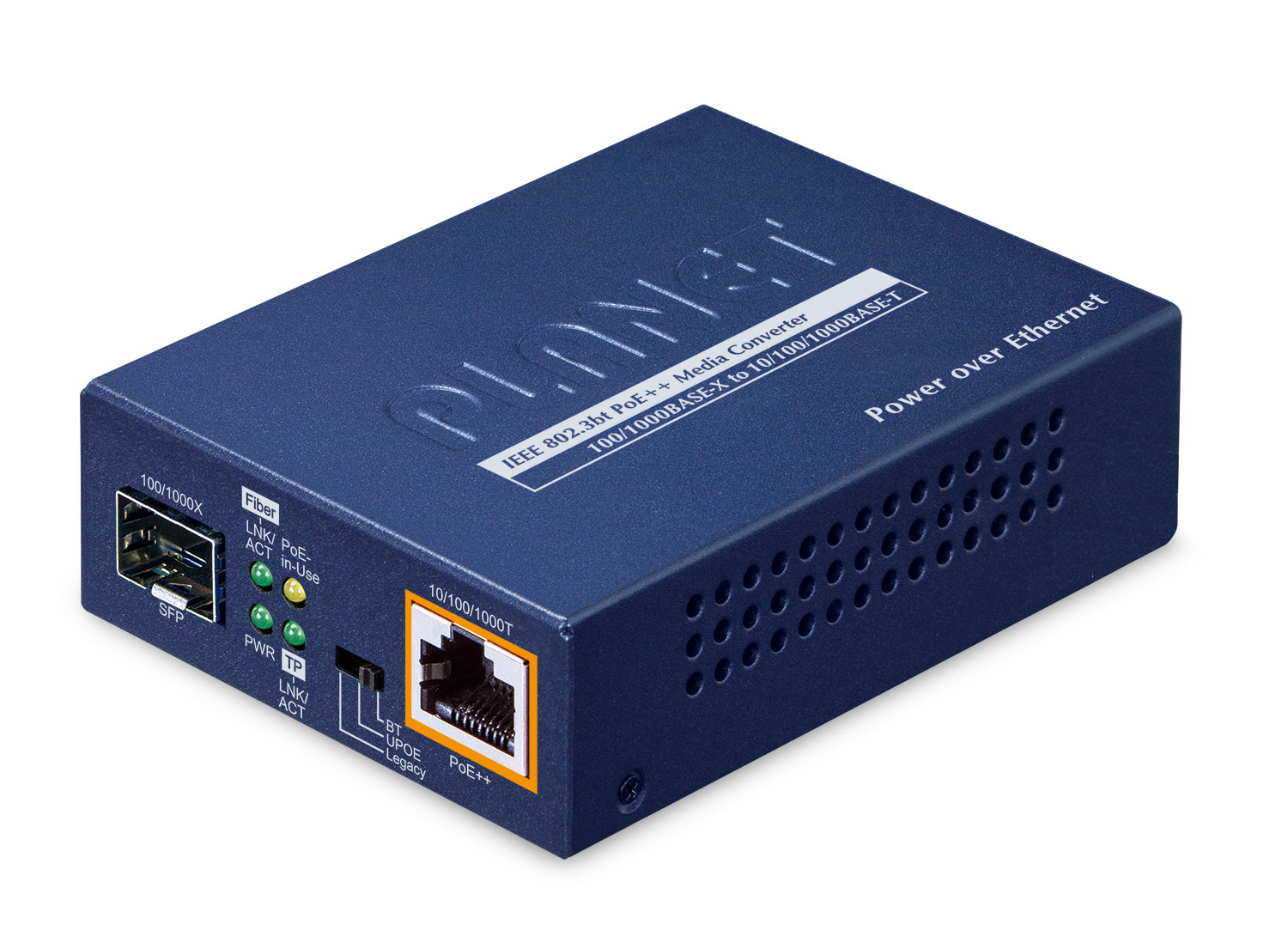 Photos - Media Converter PLANET 1-Port 100/1000X SFP to network  Blue GUP-805A-60W 