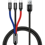 Baseus CAMLT-ASY01 USB cable 0.3 m USB A USB C/Micro USB A/Lightning Black