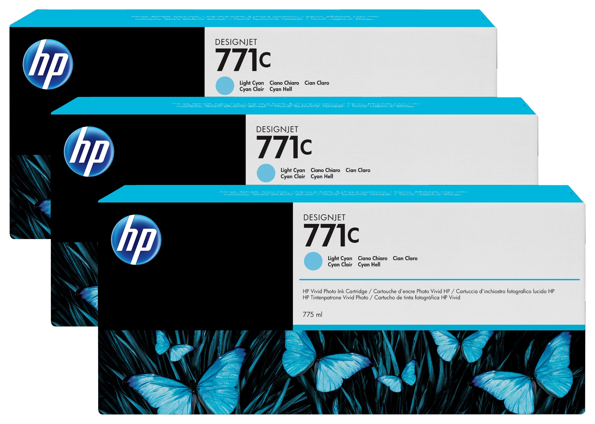 HP B6Y36A/771C Ink cartridge light cyan 775ml Pack=3 for HP DesignJet Z 6200