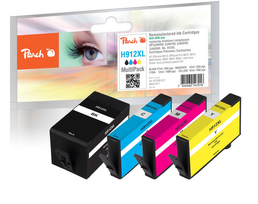 Peach PI300-977 ink cartridge 4 pc(s) Compatible High (XL) Yield Black, Cyan, Magenta, Yellow