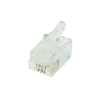 AMDEX RJ12 Modular Plug - 6p4c round solid (100 Pack)