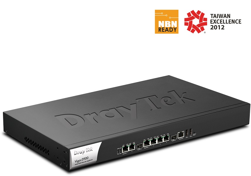 Draytek Vigor3900 Broadband Router, 5 x Gigabit WAN,3 x Gigabit LAN, NBN Ready, 2 x USB 3G/4G Port, 2Y Warra