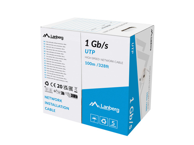 Lanberg LCU6-10CC-0100-S networking cable Grey 100 m U/UTP (UTP)