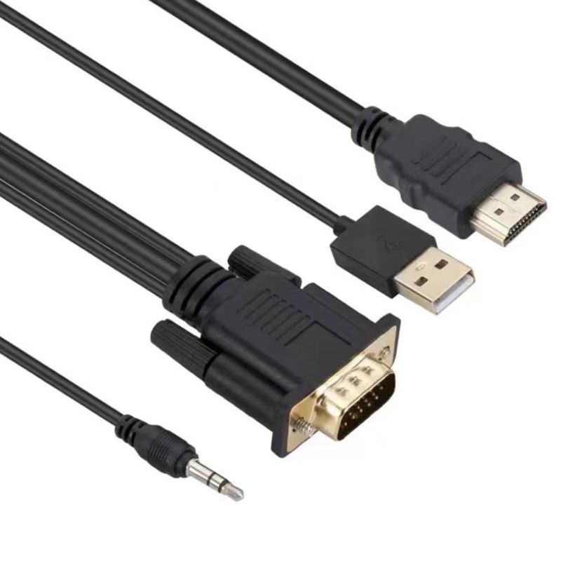 Image of FDL 2M HDMI TO VGA & 3.5mm AUDIO ADAPTOR CABLE - M-M