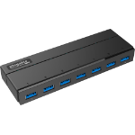 Plugable Technologies USB3-HUB7C interface hub USB 3.2 Gen 1 (3.1 Gen 1) Type-A 5000 Mbit/s Black