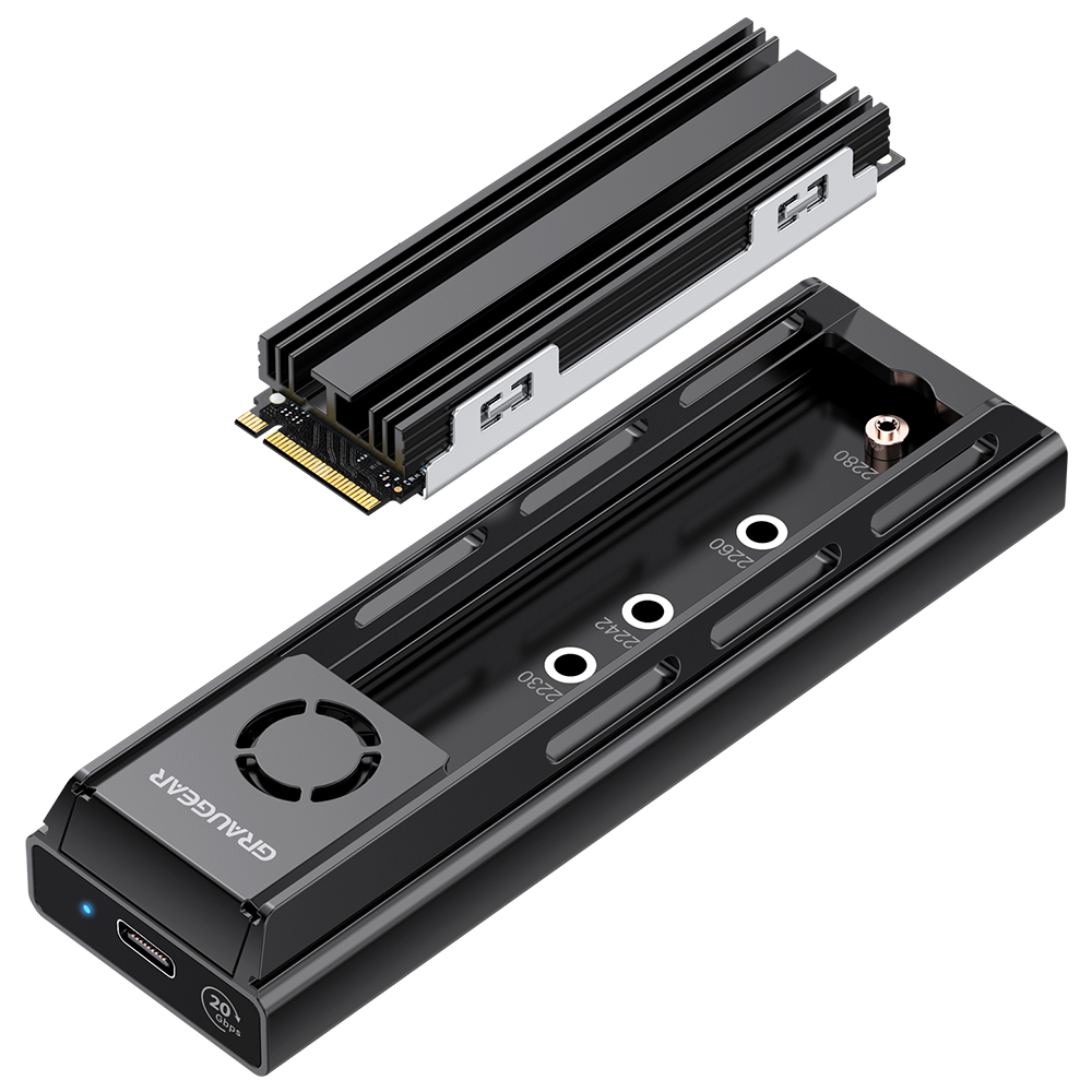 GRAUGEAR G-M205-20G-F storage drive docking station USB 3.2 Gen 2 (3.1 Gen 2) Type-C Black