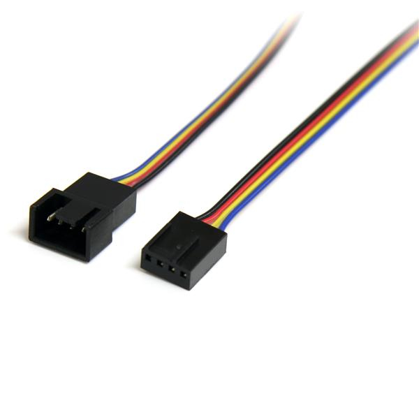 Image of StarTech.com 12in 4 Pin Fan Power Extension Cable - M/F