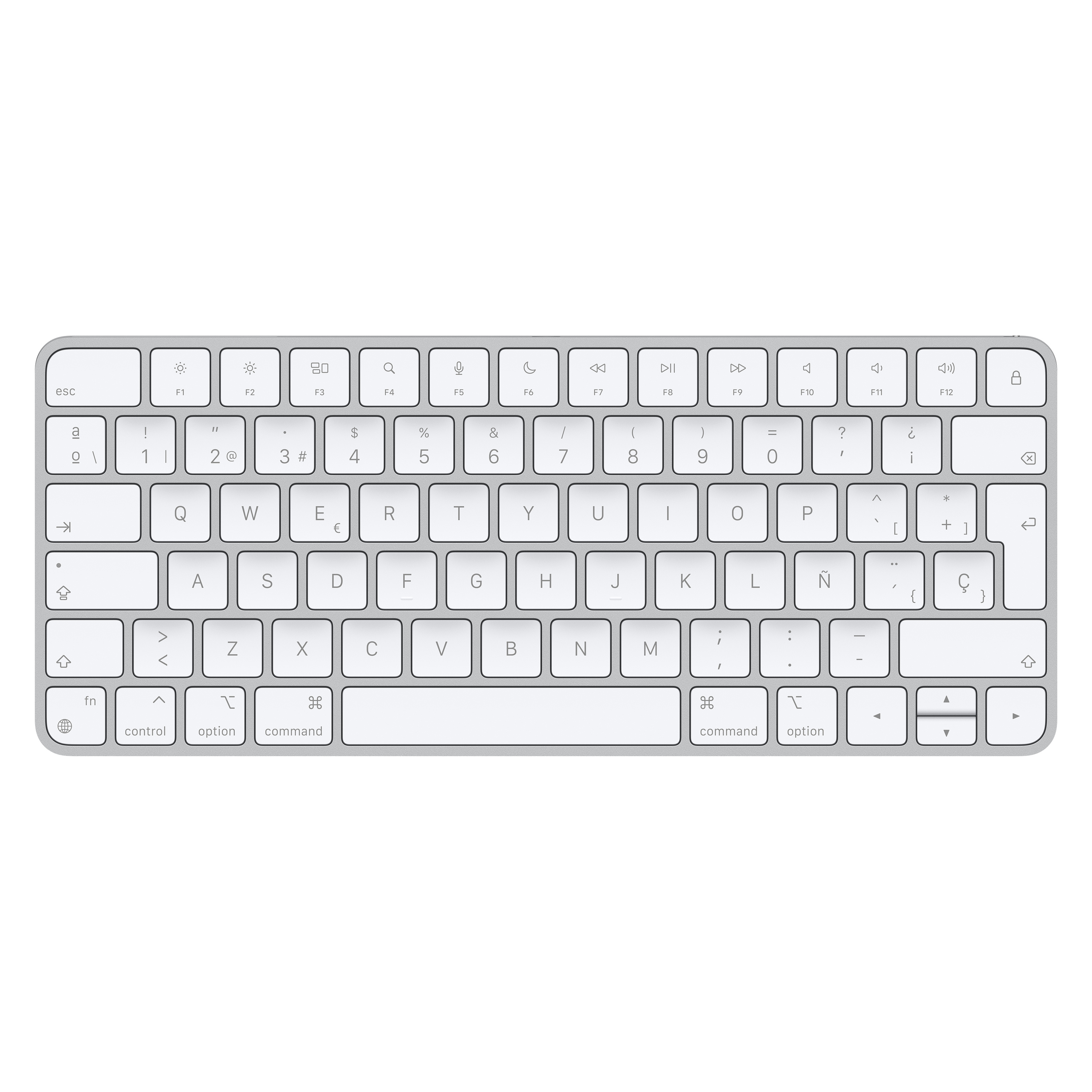 Image of Apple Magic keyboard USB + Bluetooth Spanish Aluminium, White