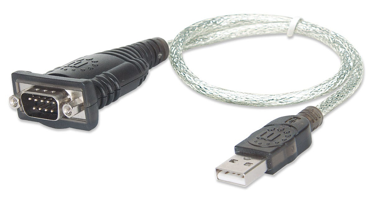 Manhattan Usb A To Serial Converter Cable 45cm Male To Male Serialrs232comdb9 Prolific Pl