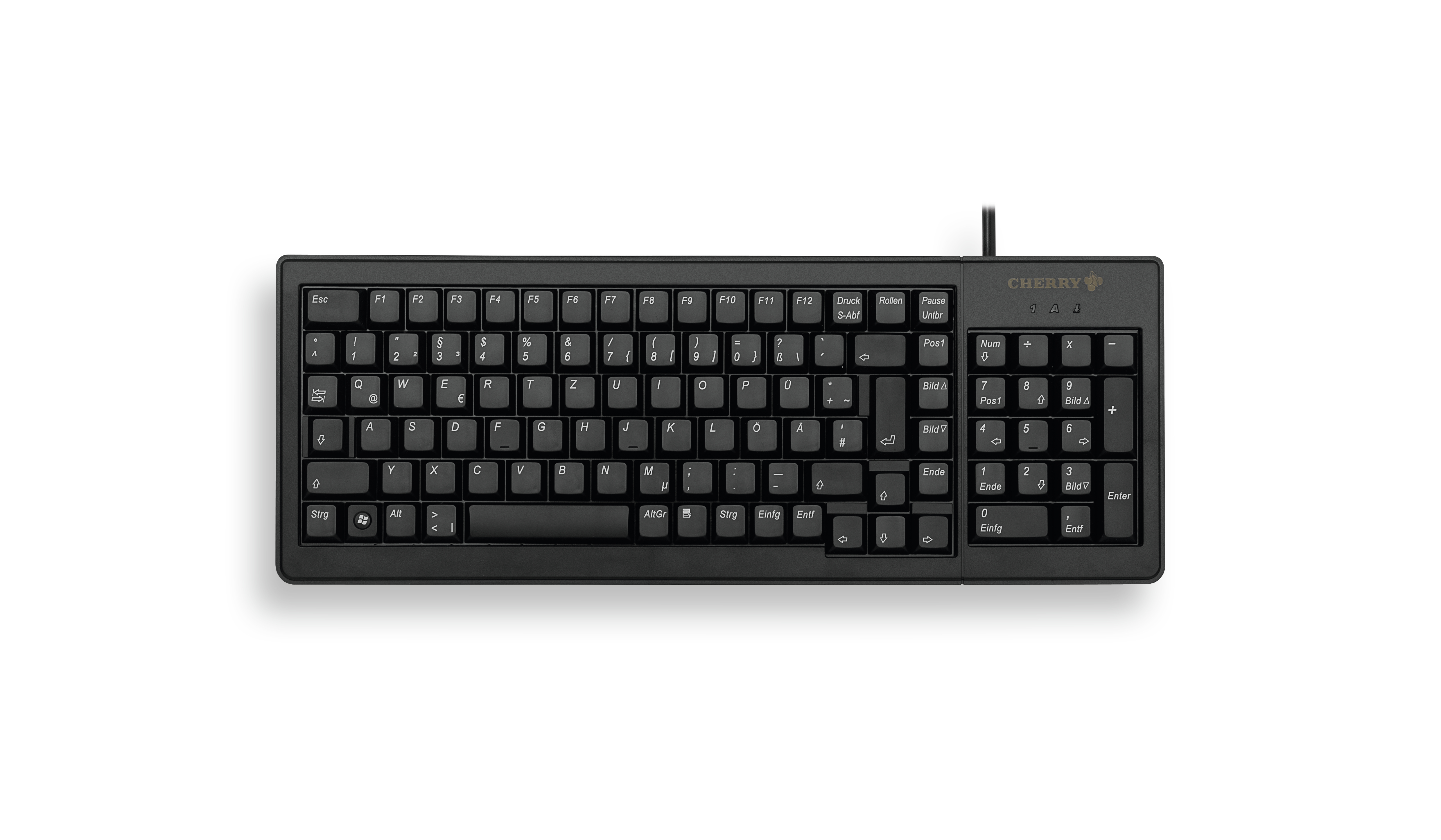 Image of CHERRY XS G84-5200 COMPACT KEYBOARD, Corded, USB/PS2, Black,...