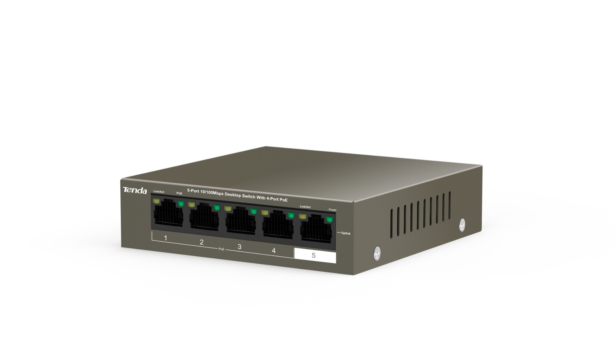 Tenda TEF1105P-4-63W Unmanaged Fast Ethernet (10/100) Power over Ethernet (PoE) Black