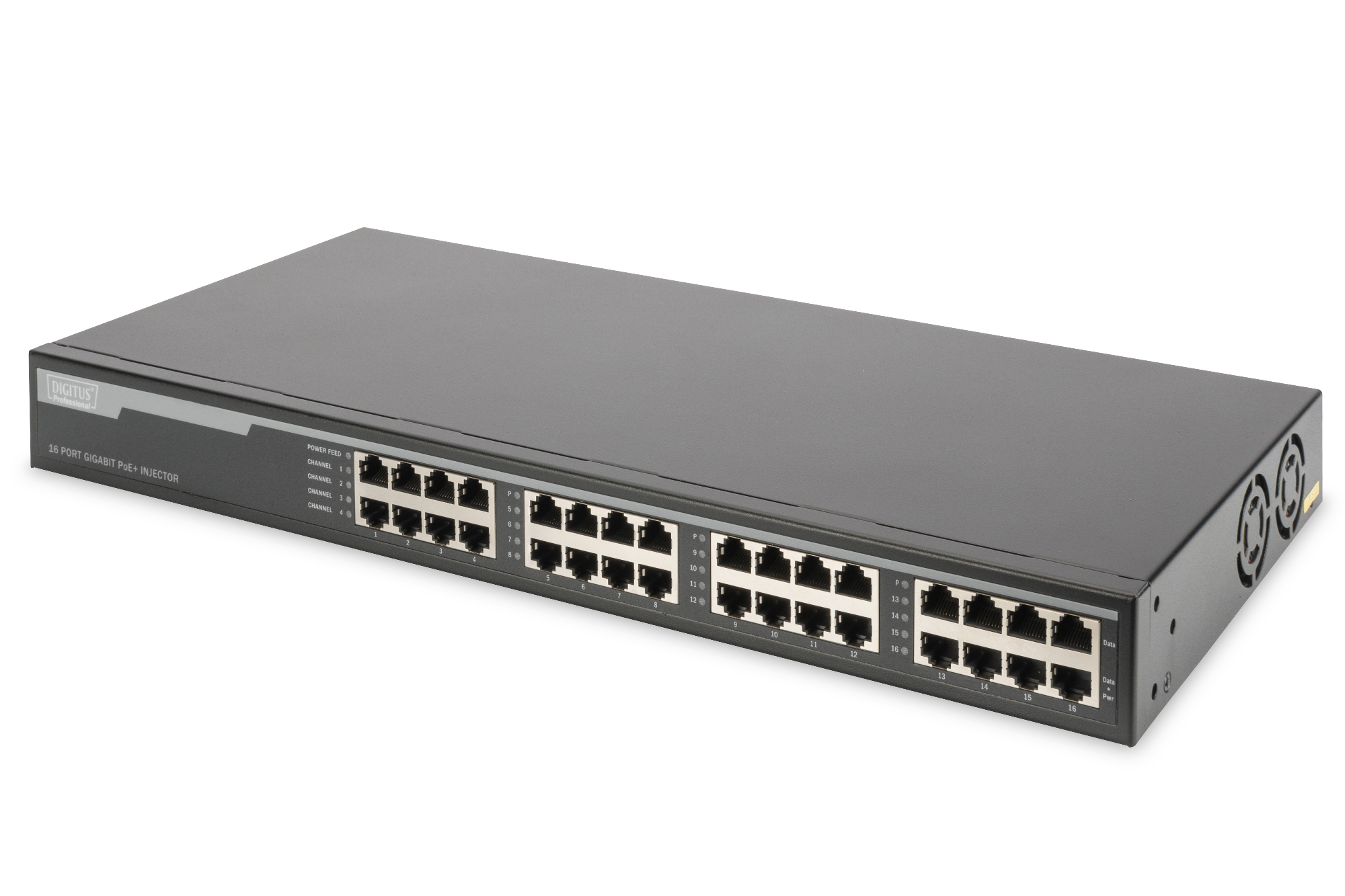 Photos - Switch Digitus 16 Port Gigabit Ethernet PoE+ Injector, 802.3at, 250 W DN-95116 