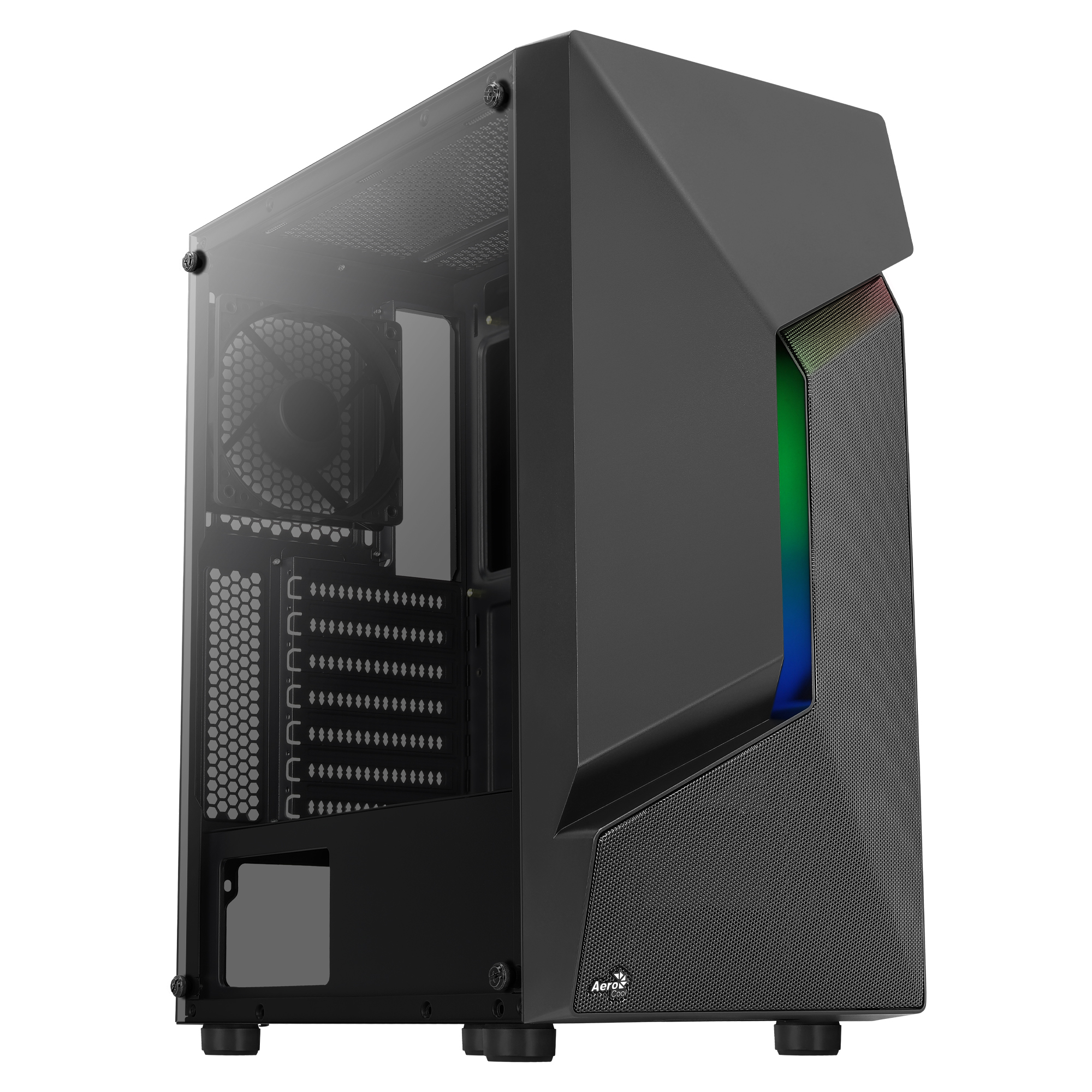 Image of Aerocool SCAPEBKV1 Gaming ATX Case Front RGB LED Tempered Glass...
