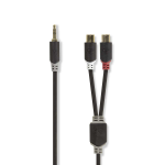 Nedis CABW22250AT02 audio cable 3.5mm 2 x RCA Anthracite