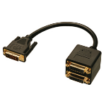 Lindy DVI Splitter Cable câble DVI 0,18 m DVI-D Noir