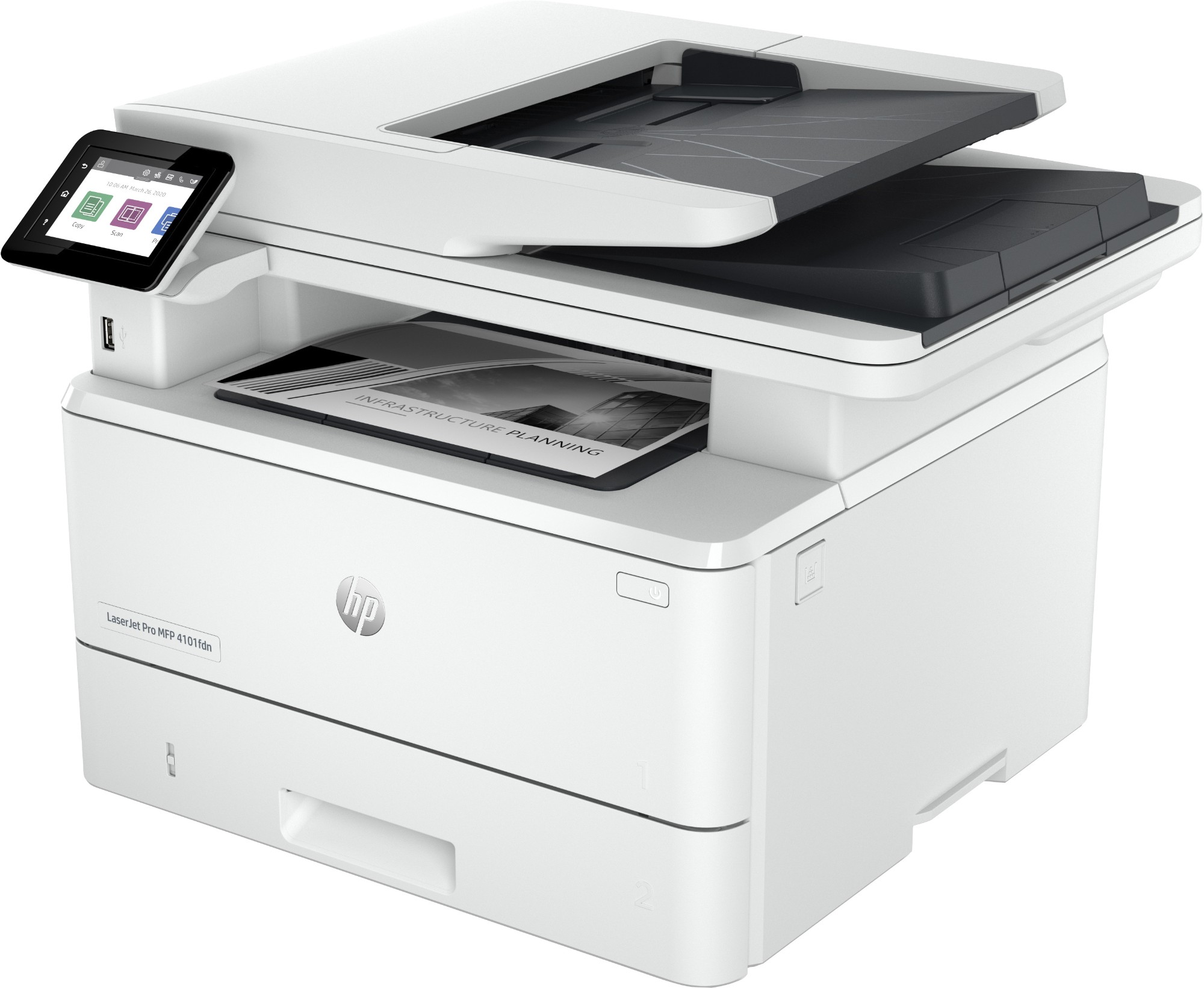 HP LaserJet Pro MFP 4102dw Printer, Black and white, Printer for Small medium business, Print, copy, scan, Wireless; Instant Ink eligible; Print from phone or tablet; Automatic document feeder; Two-sided printing; Two-sided scanning; Scan to email; Scan t