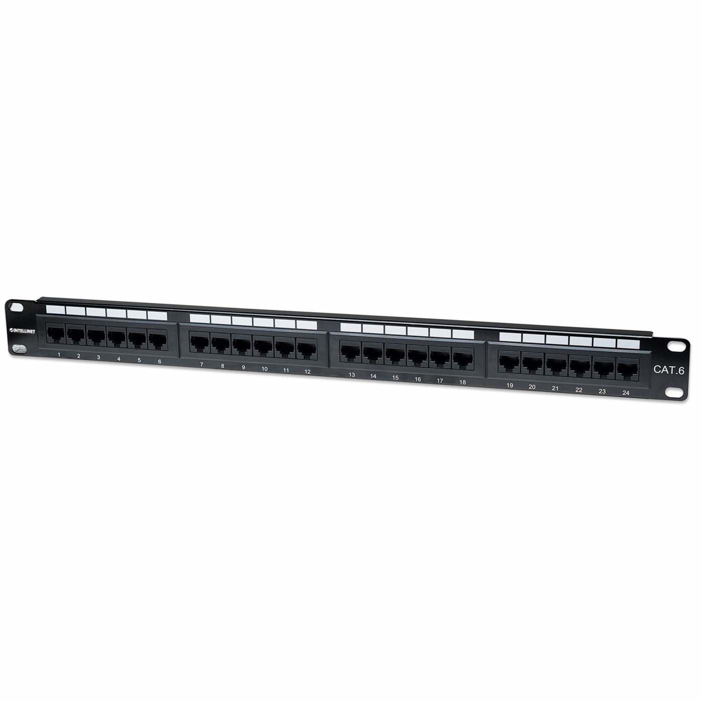 Image of Intellinet Patch Panel, Cat6, UTP, 24-Port, 1U, Black
