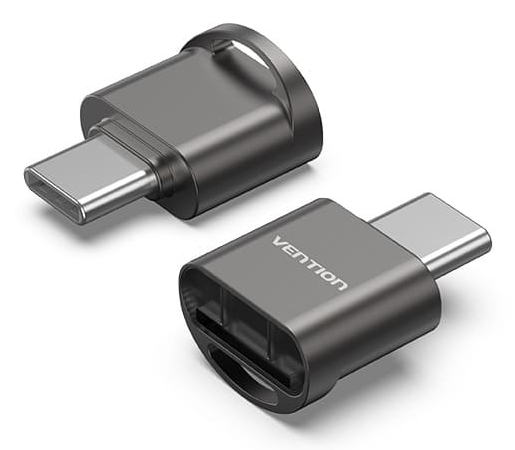 Vention USB 2.0 Type-C MicroSD Card Reader Gray Zinc Alloy Type