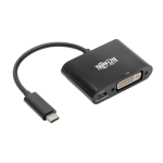 Tripp Lite U444-06N-DB-C USB-C to DVI Adapter with PD Charging, Black