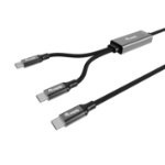 Equip USB-C to C Y-Charging Cable, 1.5m, PD 140W, Black
