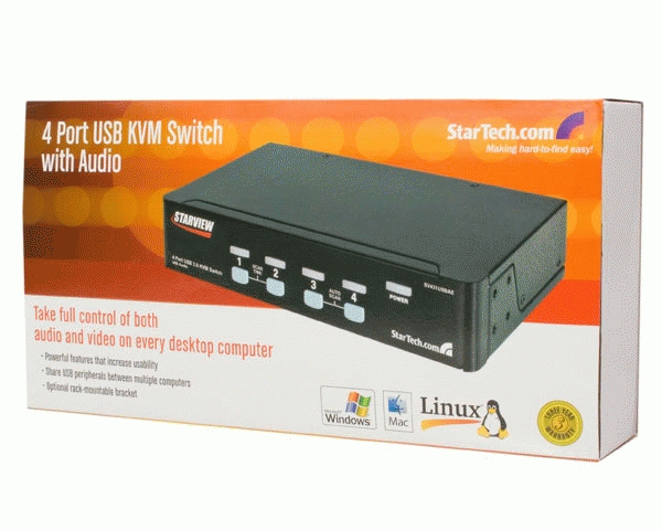 StarTech.com 4 Port StarView USB KVM Switch With Audio