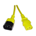 FDL 2M IEC MAINS EXT. CABLE - IEC C13 SKT. TO C14 PLUG - YELLOW