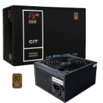 CIT 600W ATX Power Supply, 80+ Efficiency, 120mm Silent Fan, Active PFC, PCIe, SATA & Molex Connectors, Black PSU for Gaming & Desktop PC