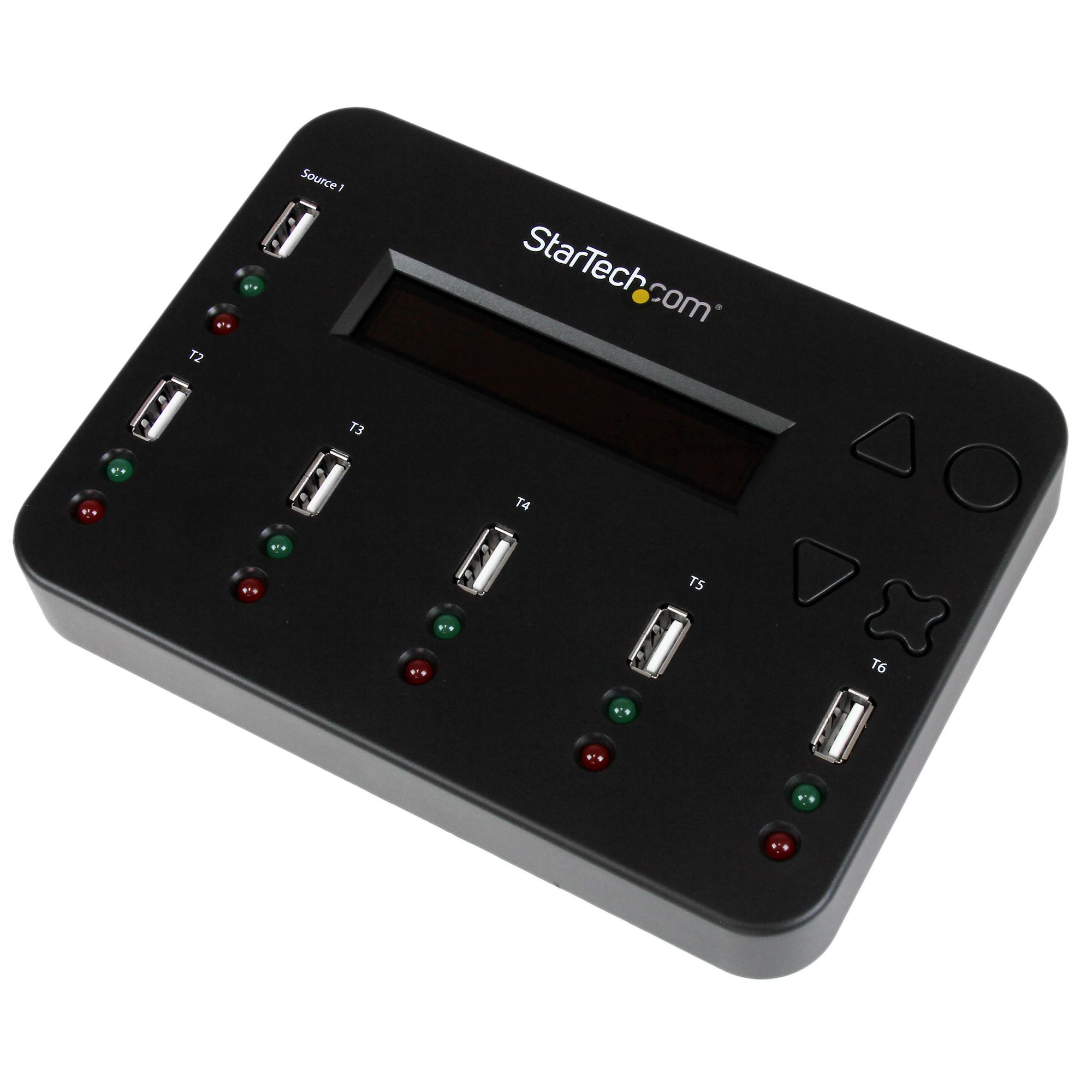 StarTech.com Standalone 1 to 5 USB Thumb Drive Duplicator and Eraser, Multiple USB Flash Drive Copier, System and File and Whole-Drive Copy at1.5 GB/min, Single and 3-Pass Erase, LCD Display