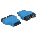 DeLOCK USB3.0/2xUSB3.0 2 x USB 3.0-A Black, Blue