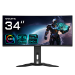 GIGABYTE MO34WQC2 34” OLED WQHD Curved Gaming Monitor - 3440x1440(WQHD), 240Hz, 0.03ms, KVM, 250 cd/m2, FreeSync Premium Pro, DisplayHDR True Black 400, HDMI 2.1, Displayport 1.4