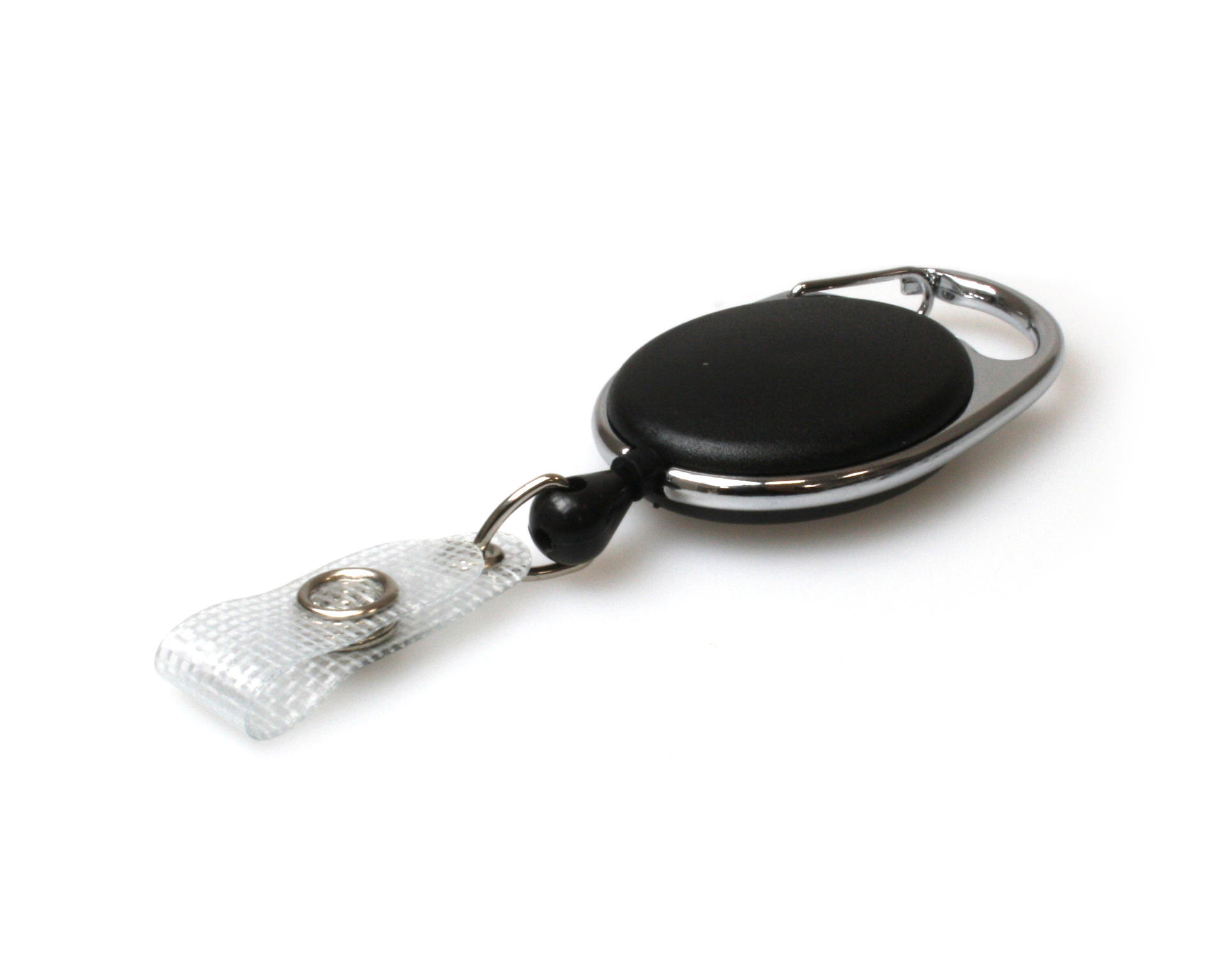Image of Digital ID Black Solid Carabiner Card Reels with Reinforced Straps...