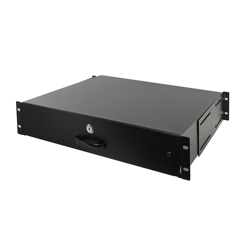 LogiLink 19" Drawer for 19 inch racks, 2U, lockable, black