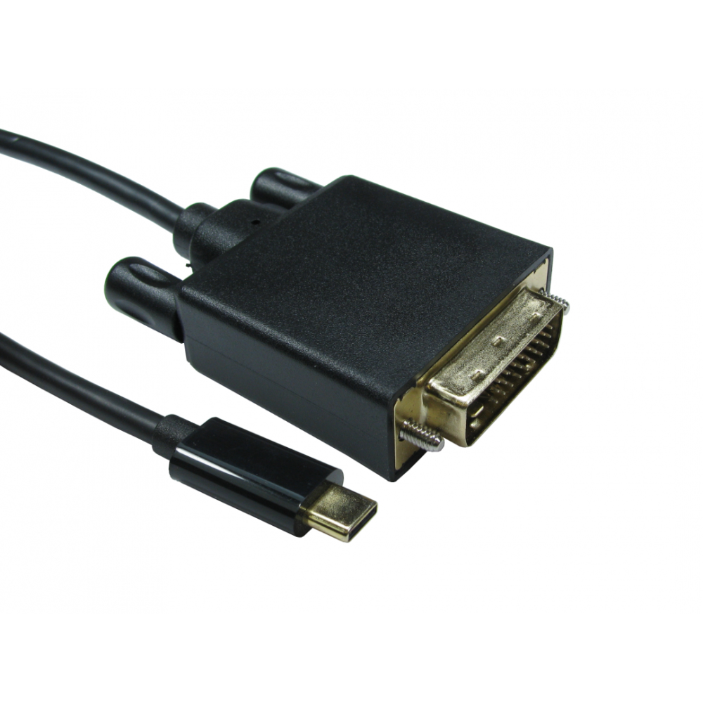 Image of Cables Direct USB C to DVI 4k @ 30HZ 1 m USB Type-C Black