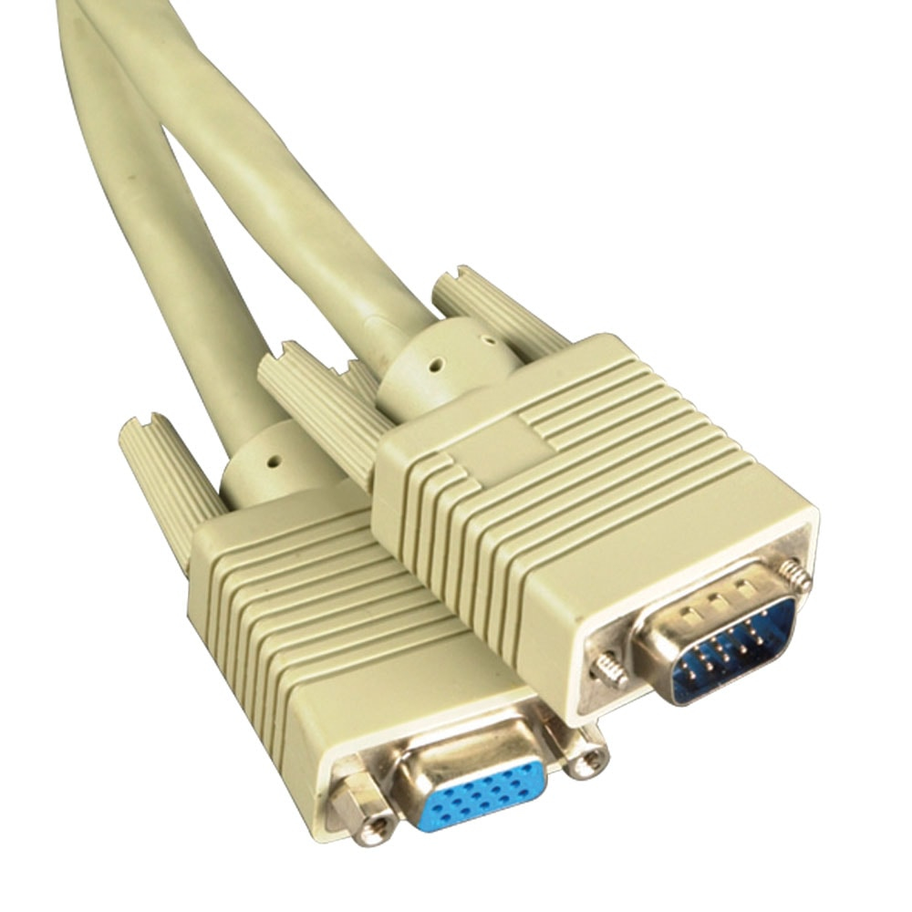 Videk SVGA 15HDD Plug to Socket Beige Coax Monitor Extension Cable 15Mtr