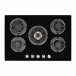 electriQ 75cm Gas on Glass Hob in Black