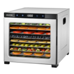 electriQ Commercial Style Digital Food Dehydrator & Dryer with 10 Shelves and 48 Hour Timer - Stainl