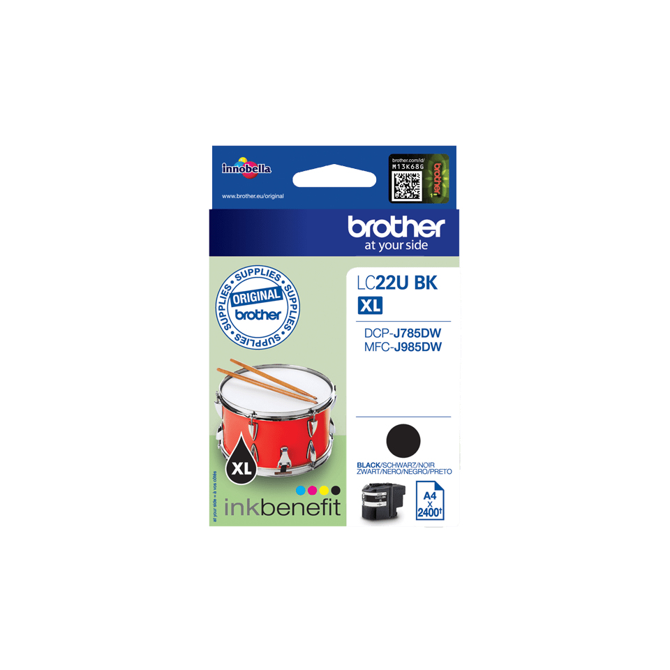Image of Brother LC-22UBK Ink cartridge black XL, 2.4K pages ISO/IEC 24711...