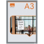 Nobo Self-adhesive Magnetic Poster Frame A3, Silver