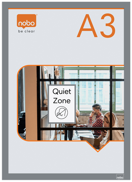 Nobo Self-adhesive Magnetic Poster Frame A3. Silver