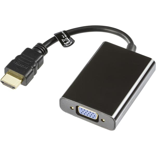 HDMI-VGA7 DELTACO HDMI-VGA7 - 0.2 m - HDMI - VGA (D-Sub) + Micro USB Type-B - Male - Female - 1920 x 1080 pixels
