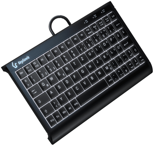 KeySonic KSK-3011ELC (DE) keyboard Home USB QWERTZ German Black