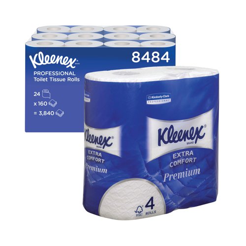 Kleenex T/Roll Wht 4Ply pkd 4 rolls 8474, 168 in distributor/wholesale