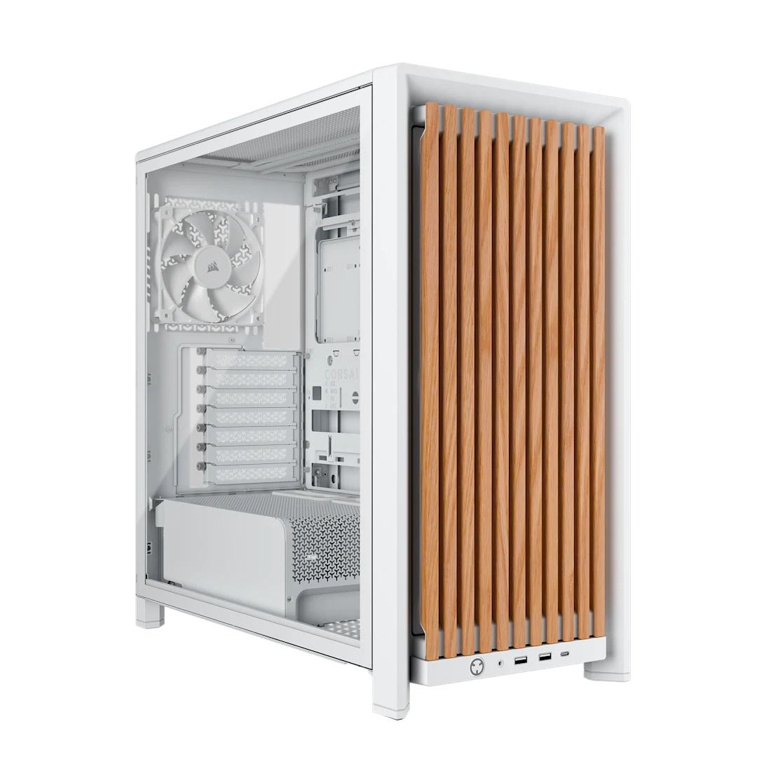 Corsair FRAME 4000D WOOD RS Midi Tower Wood, White