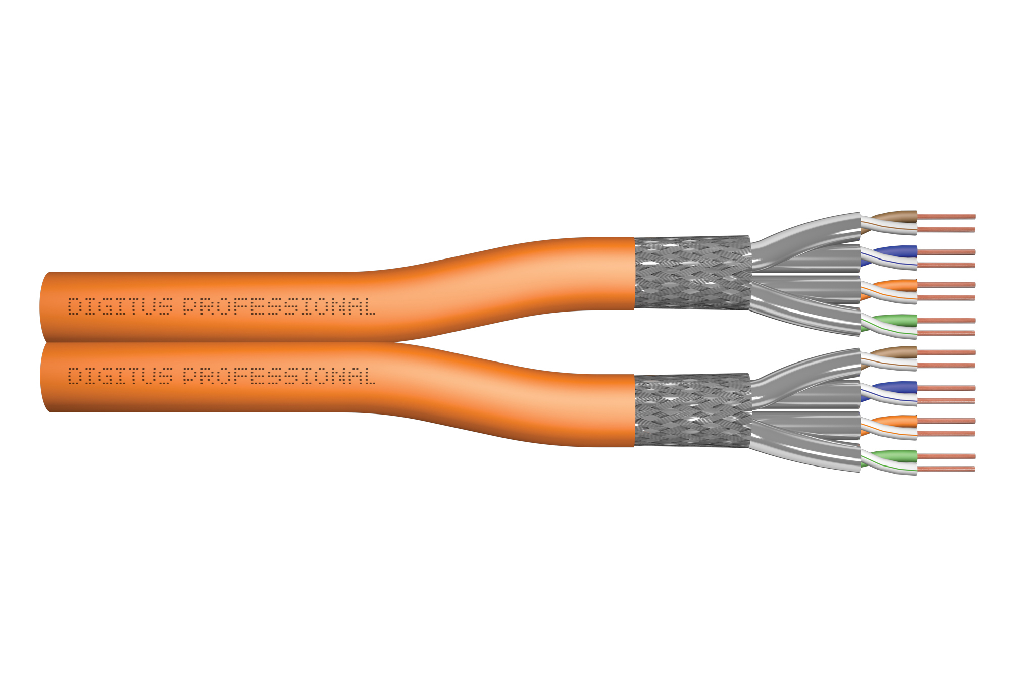 Image of Digitus Cat.7 S/FTP installation cable, 100 m, duplex, Dca-s1a d1 a1